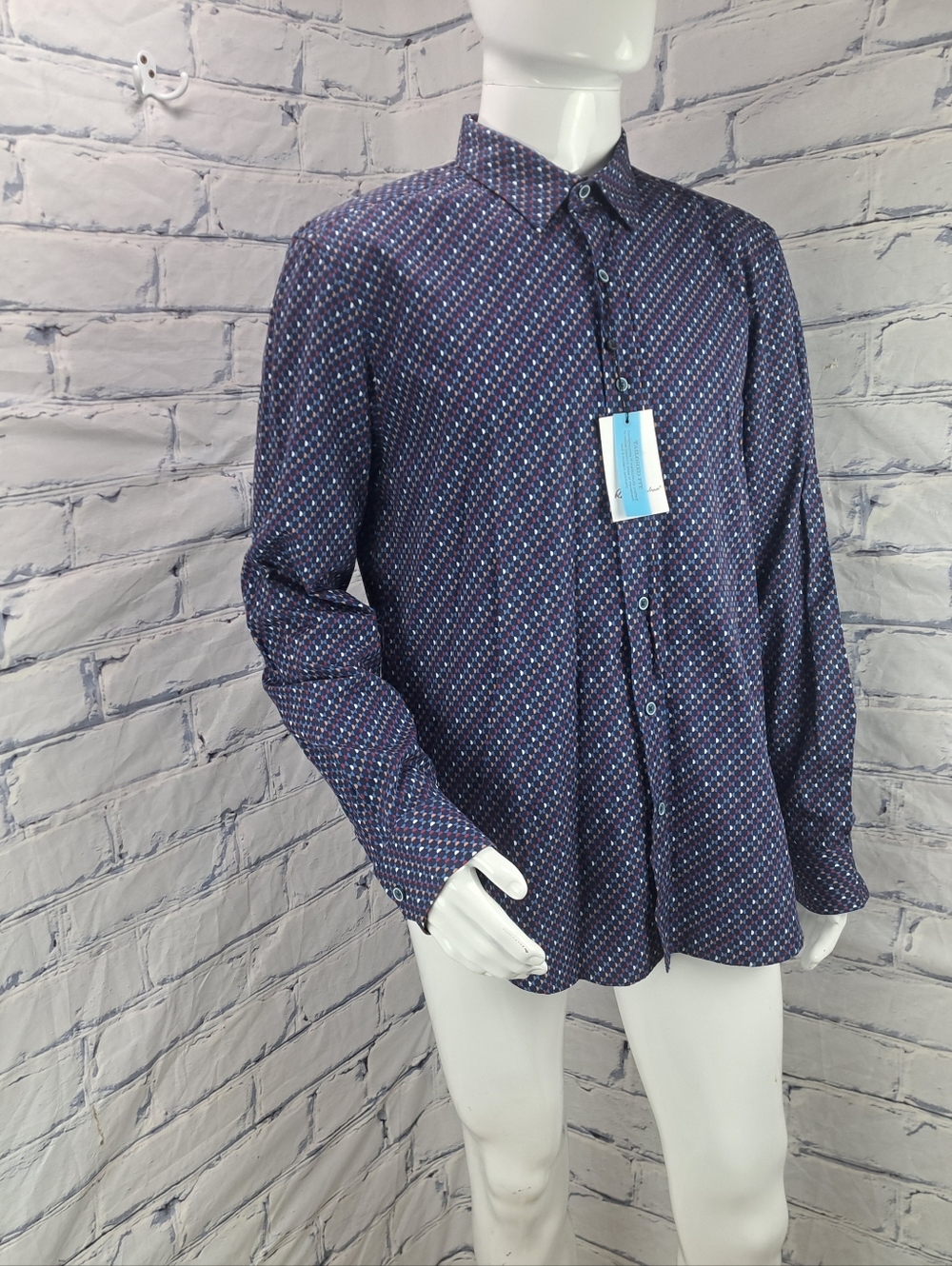 NWT Robert Graham Men's Tailored Fit Dress Shirt Colorful Retro Pattern XL - Picture 14 of 15